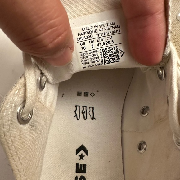 Converse CTAS LIFT PLATFORM OX Gold/Black/White '568630C' Women's Size 10 - Picture 7 of 14